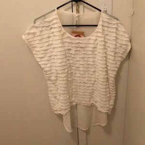 Sheer white ruffle top